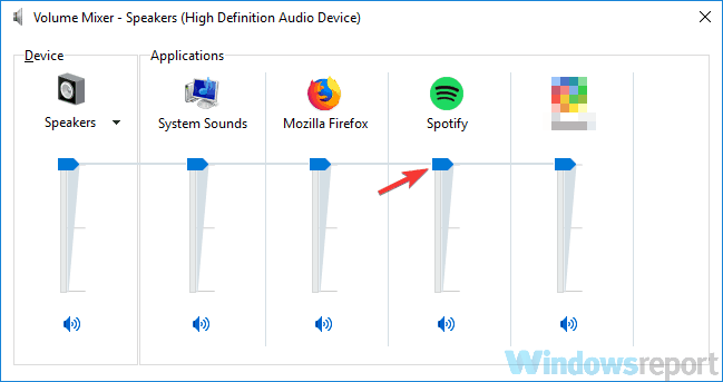 Adjust volume mixer sliders