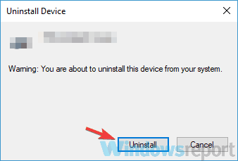 Confirm uninstall driver