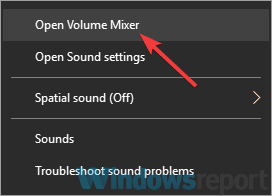 Open Volume Mixer from taskbar
