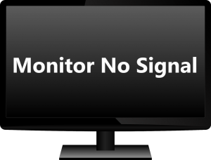 Monitor displaying no signal error message