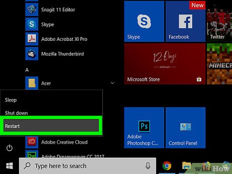 Resetting webcam application settings