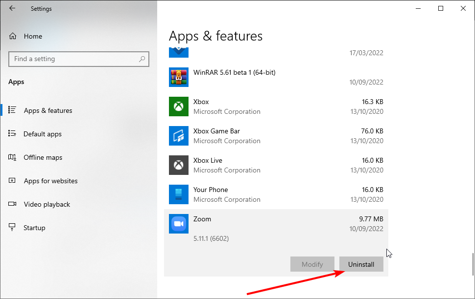 Uninstall the problematic app