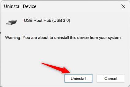 Windows 11 Uninstall Pop-Up Warning window