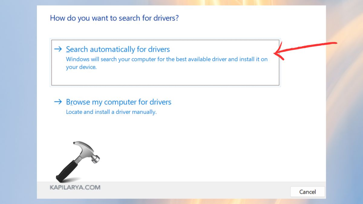Search Automatically for Drivers