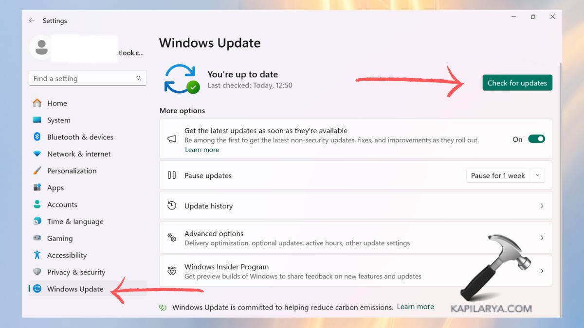 Check for Updates in Windows 11