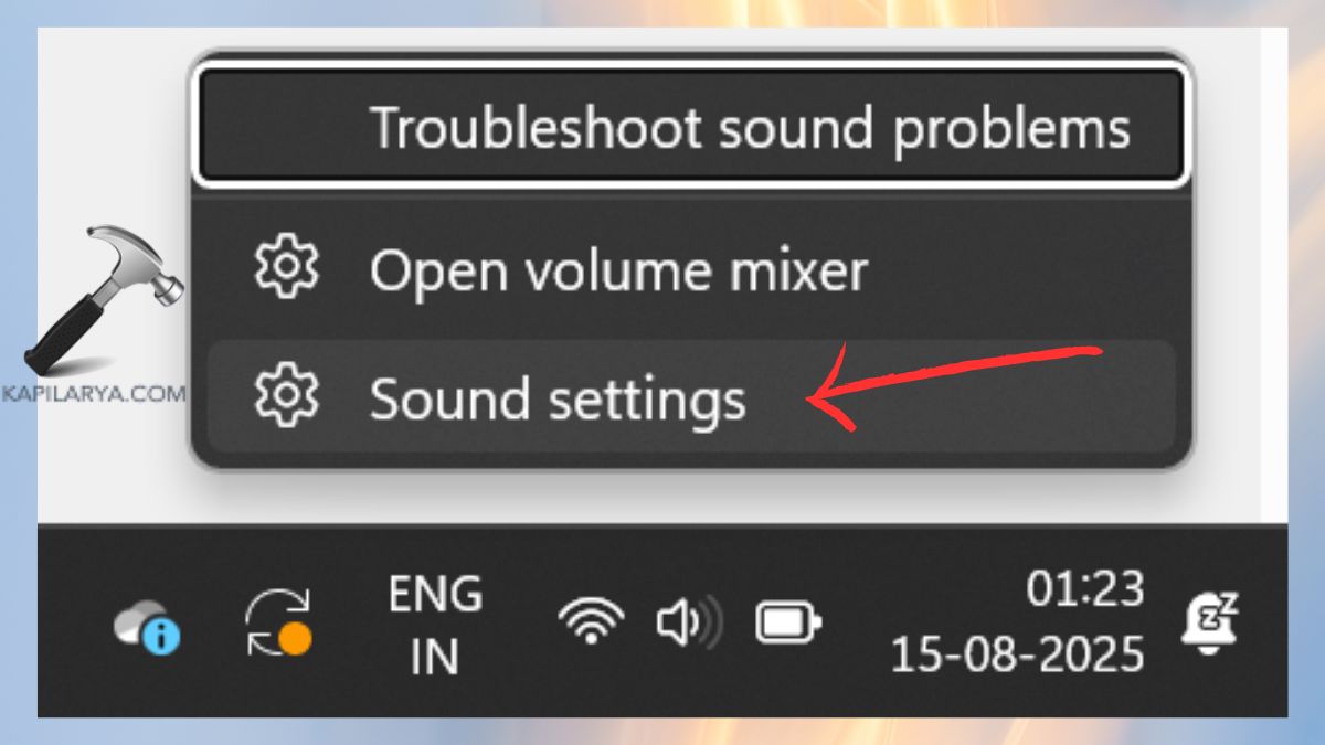 Sound Settings in Windows 11