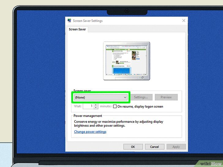 Your screen saver settings